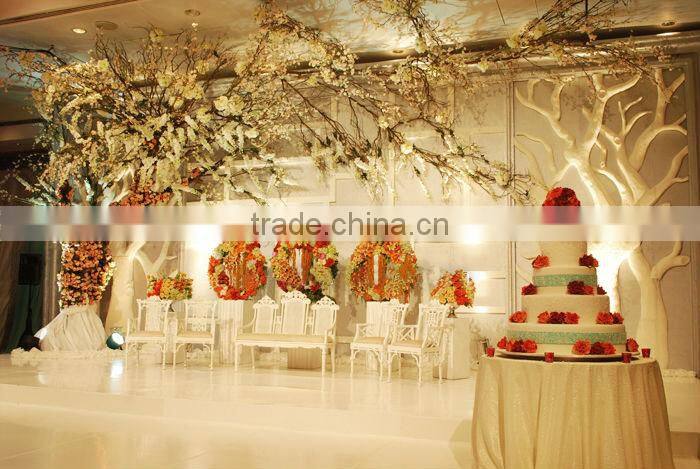 GNW BLS064 Large Artificial Tree White Cherry Blossom Decorative Flowers indooor use