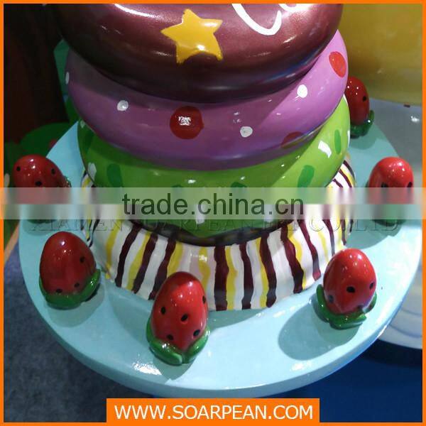 Custom fiberglass birthday fake cake ornaments