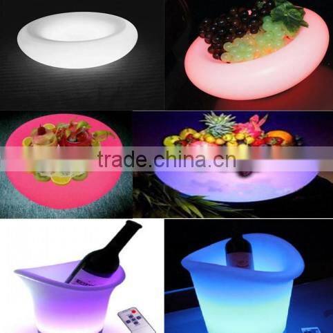 high quality CE ROHS approved led fruit plates /PE plastic light up colorful led fruit plate