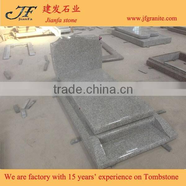 Polished Grey Granite Tombstone And Monument With Classic Design
