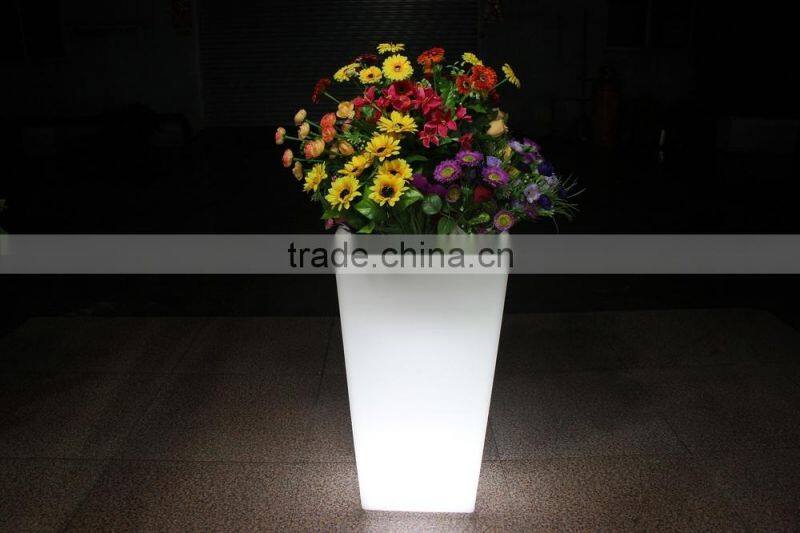 16 colors changing Remote control led light plastic flower pots, led ice bucket