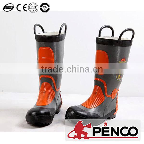 CE EN certificated fire fighter boots with anti alip function