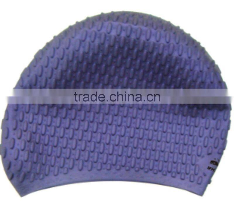 2015 new stylish silicone swimming caps for long hair(CAP-1201)