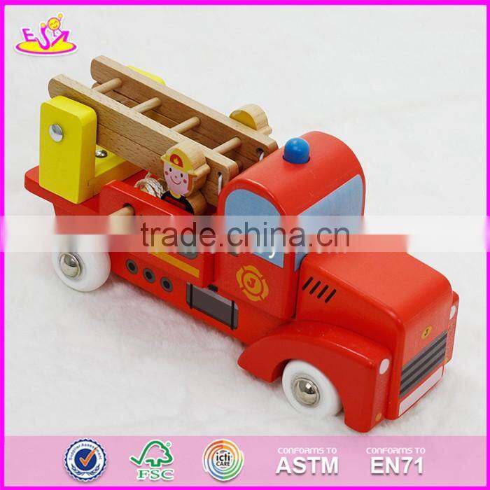2017 New design children wooden fire truck toys W04A289