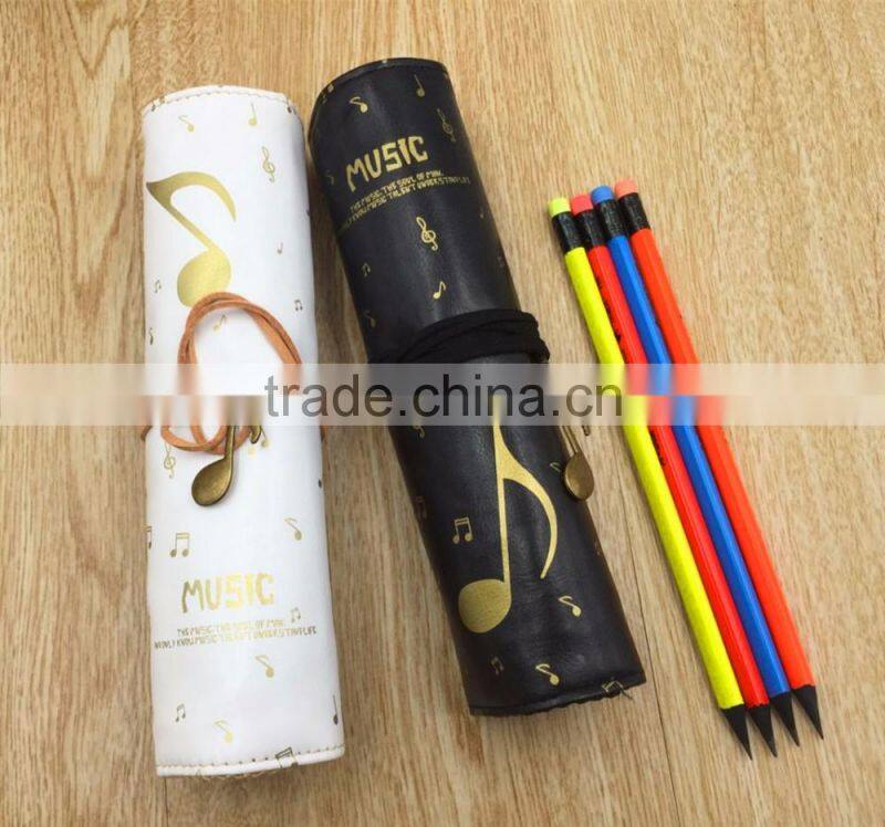 High quality top sale roll up round pencil case for students for office stationery