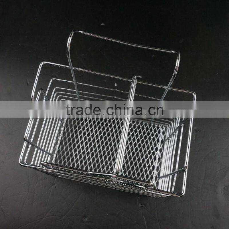 43005 Steel Wire Sink Basket Cutlery Holder Cooking Utensils Storage Kitchen Rack