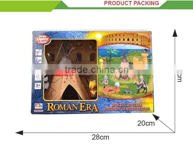 Kids pretend play set plastic roman miniature castle toy