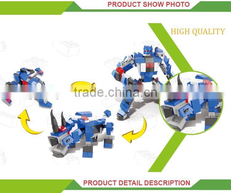 Wholesael kids educational toy robot set deformed 3d building blocks