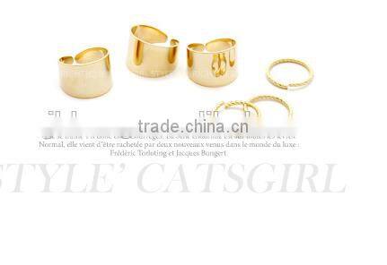 wholesale fashion jewelry ladies gold finger ring set midi ring set