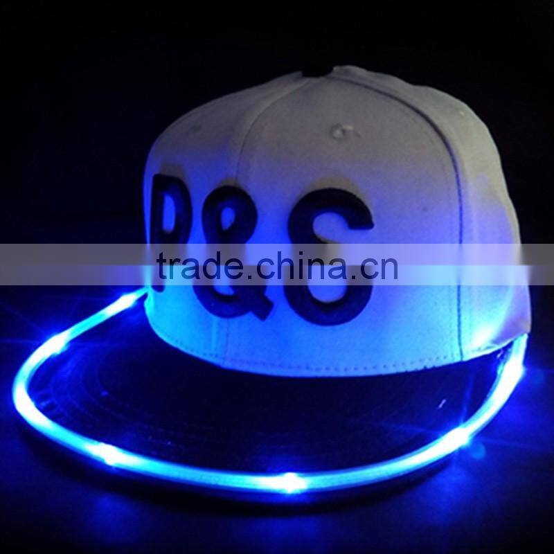 snapback cap with led light ,wholesale custom led snapback cap .