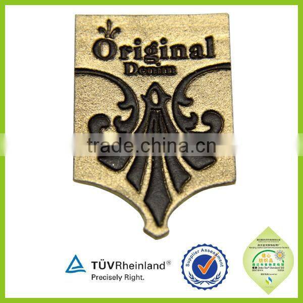 factory fashion logo leather suede label