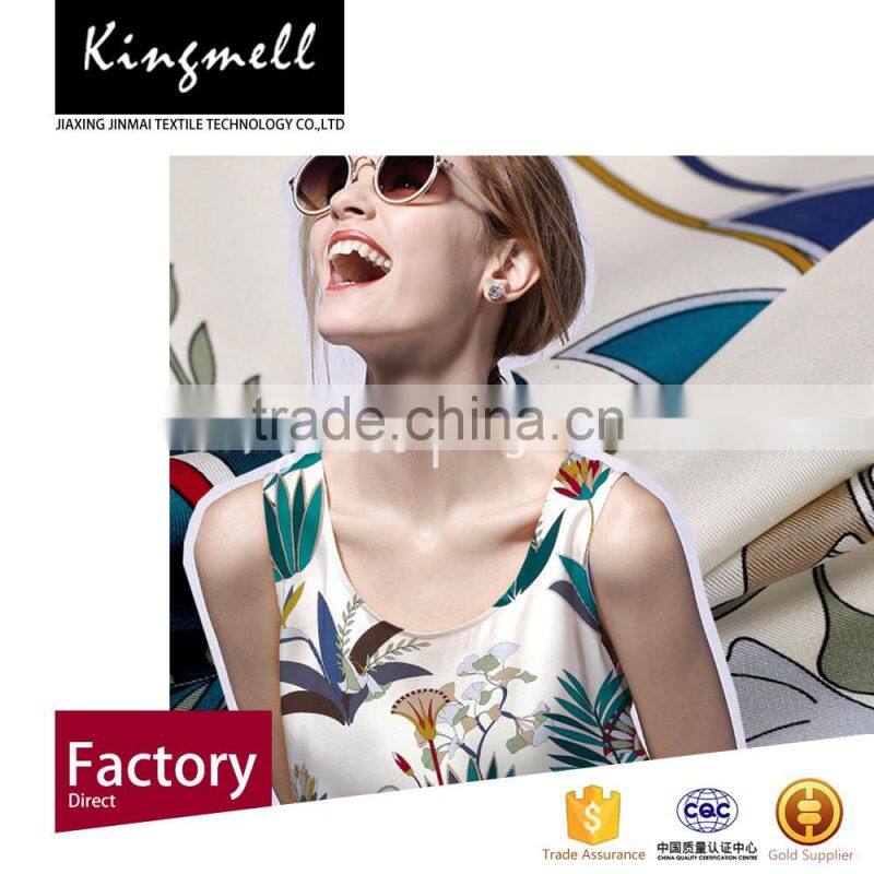 2016 Hot summer digital printed twill silk fabric for garment and scarf