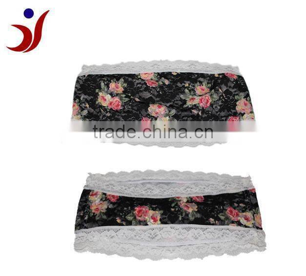 sexy lace tube top bra with rose print stylish design exquistie inner underwear wholesale for sexy ladies (accept OEM)