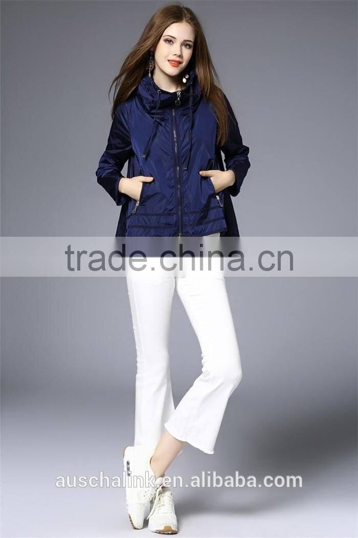 new style custom army green and navy nylon hoodie jacket cheap price