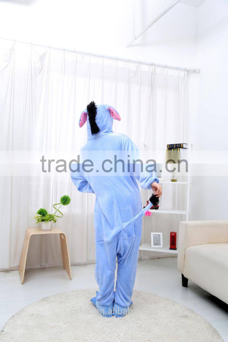 flannel cartoon adult animal jumpsuit animal pajamas jumpsuit donkey design