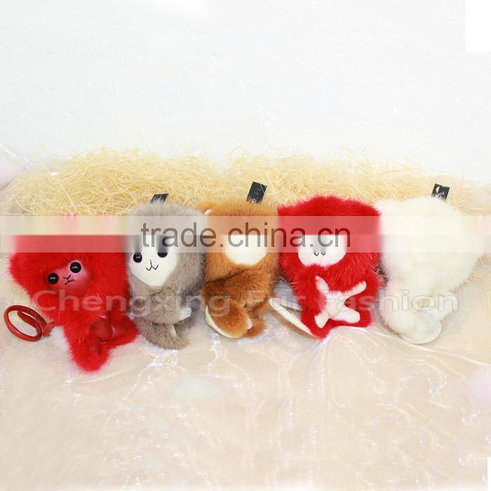 CX-A-03 Genuine Mink Fur Monkey Dolls Cute Toys Mink Fur