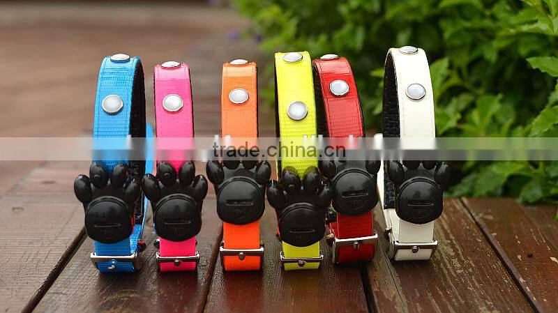 2015 new design LED flashing dog collar 6 PCS diamond amazing beautiful pet collar