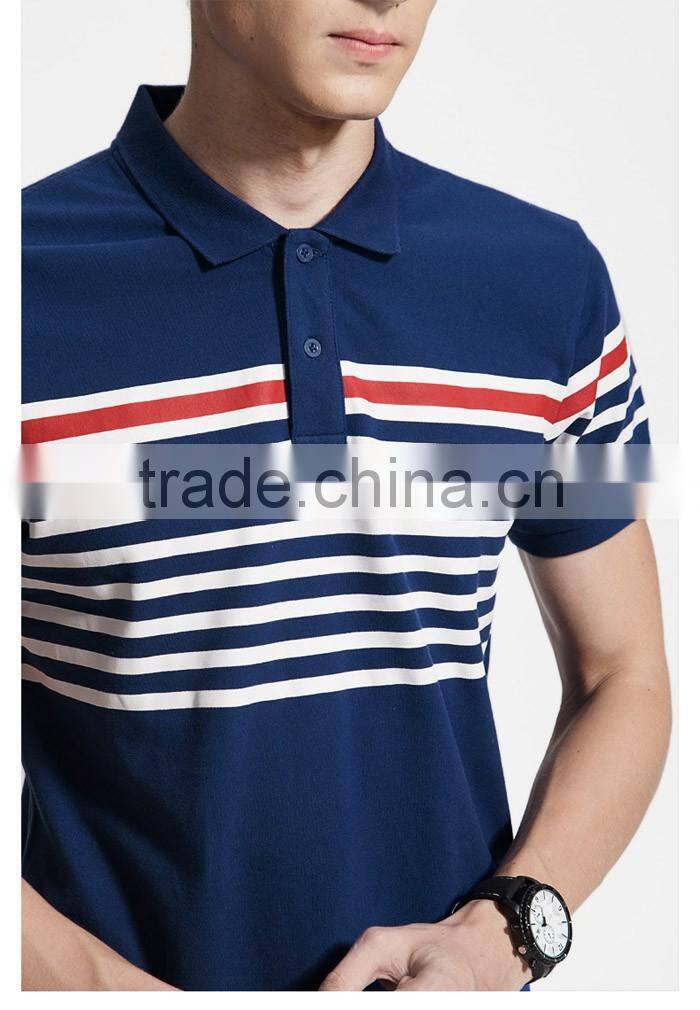 2016 fashion stripe short sleeve mens polo tshirts