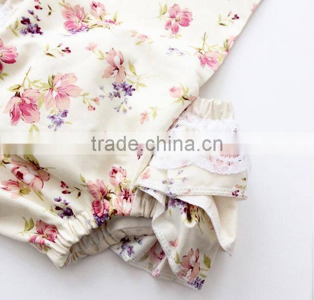 Ruffle Layers Lace Decoration Floral Newborn Baby Clothes Boutique Girl Clothes