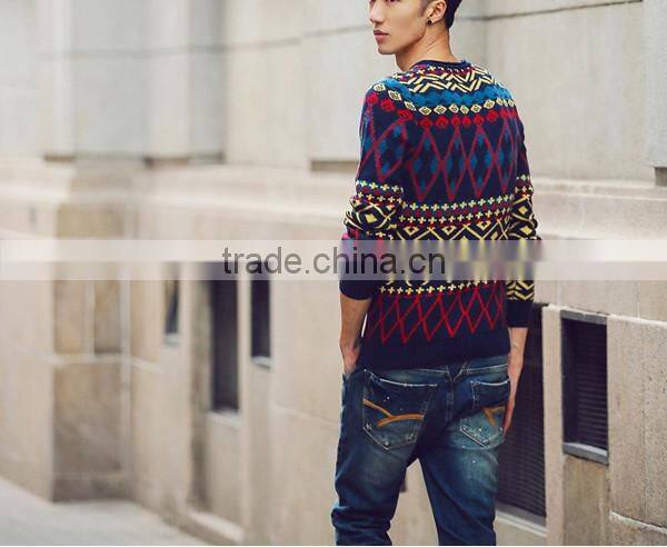 Korean design men knitwear pullover winter mens sweater
