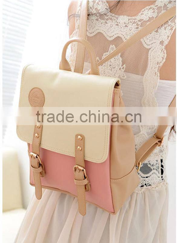 New Women's Retro College Sweet Shoulder Bag Synthetic Leather Backpack SV008057#