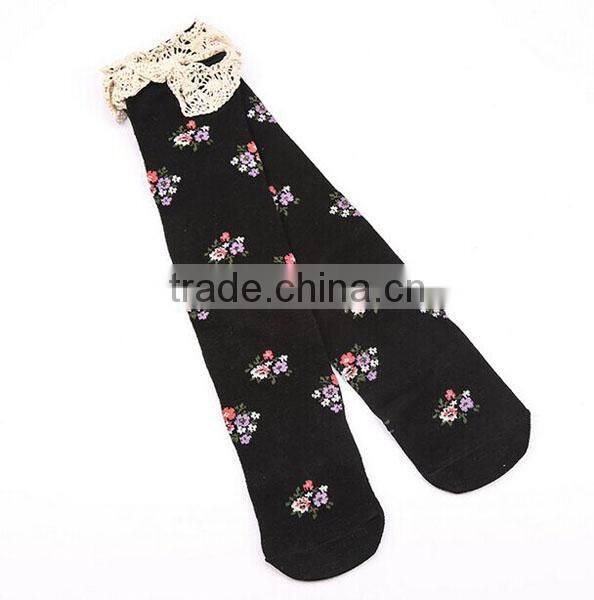 Custom Lovely Cartoon Eco Friendly Polyester Cute Sex Young Girl Tube Socks