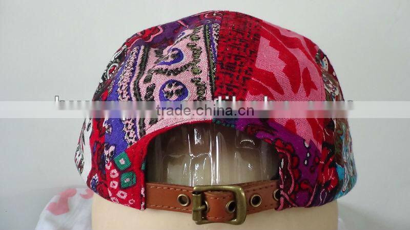 Custom cheap novelty hats floral 5 panel hat
