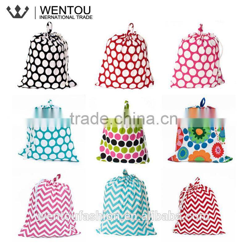 Wholesale Chevron Polka Dot Laundry Tote With Drawstring