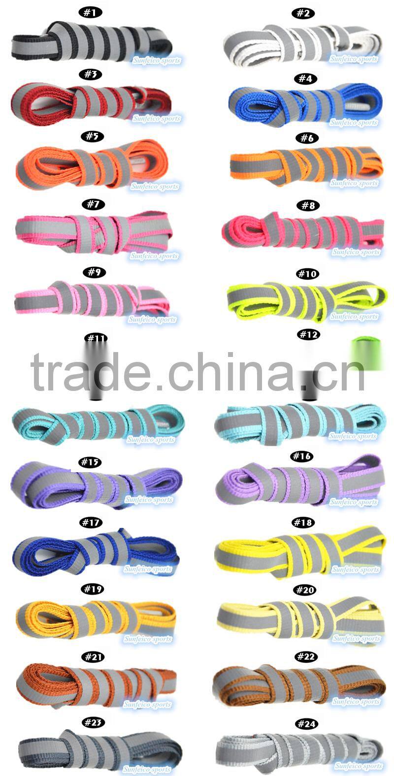 High Visibility Shoestrings - Bright Flat Shoelaces for Sport Sneakers Skates Boots Trekking Basketball Shoes and More