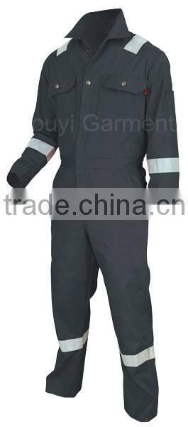 Light Black Colour Wholesale Flame Resistant Coverall with 3M reflective tape