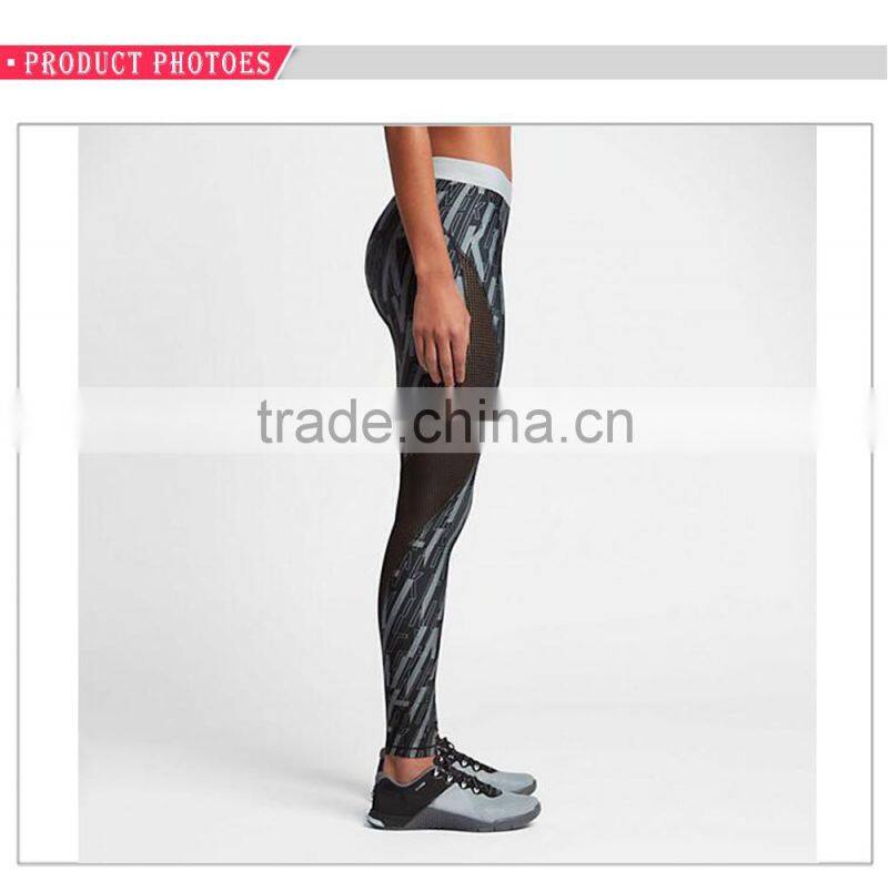 Graphic polyester /spandex training tights woman legging pants