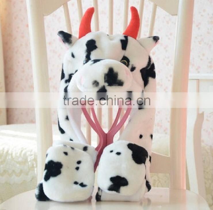 newest style customized soft plush animal hat for winter