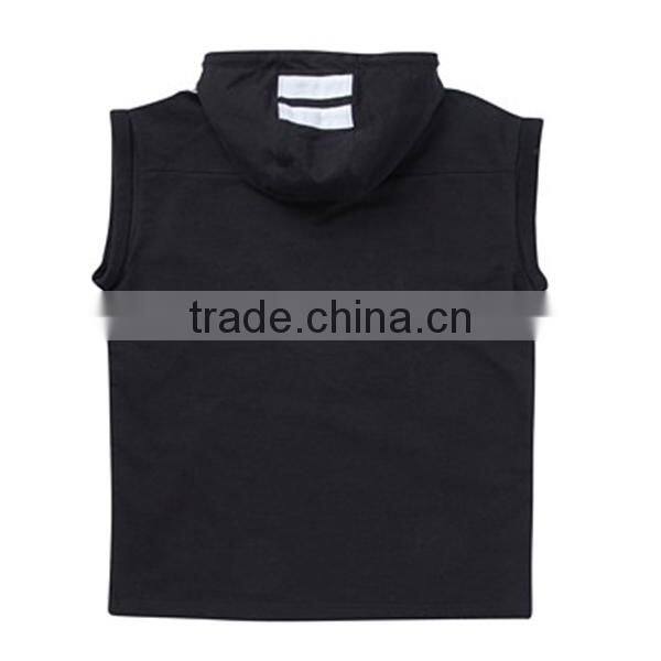 Custom embroidered hoodies sleeveless sweatshirt hoody pullover