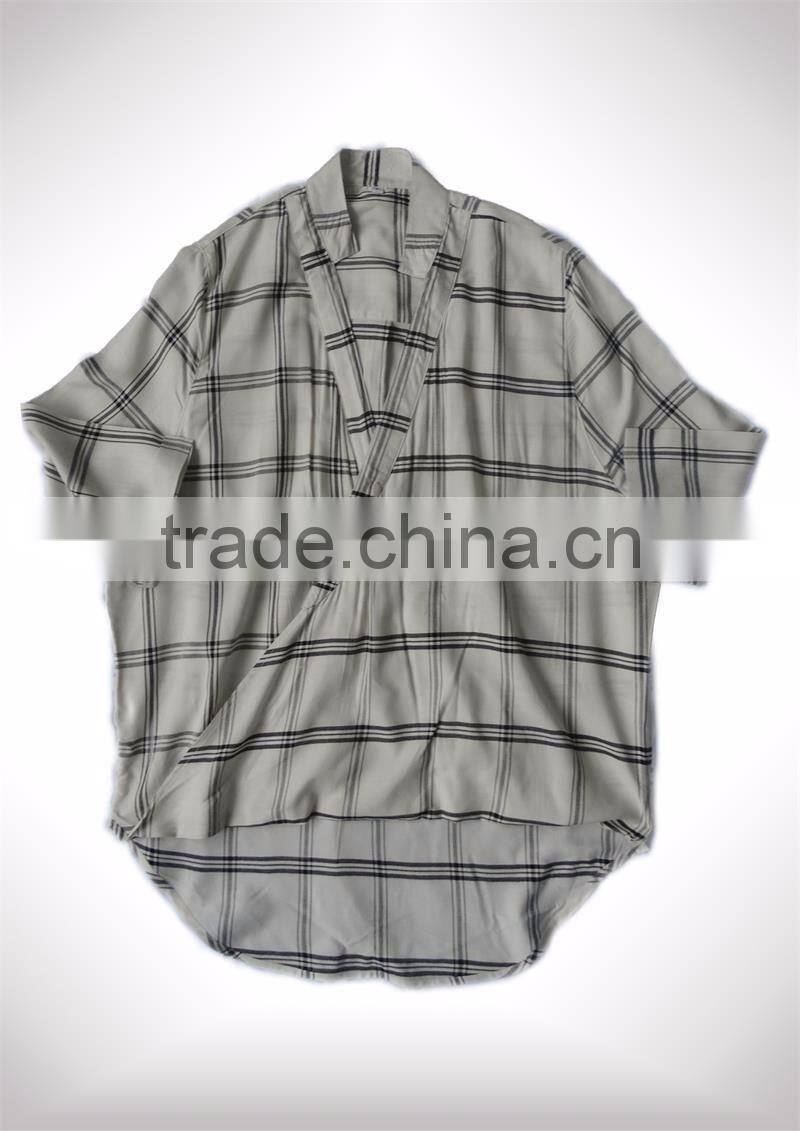 Fashion design cool plaid rayon men's shirt personalized