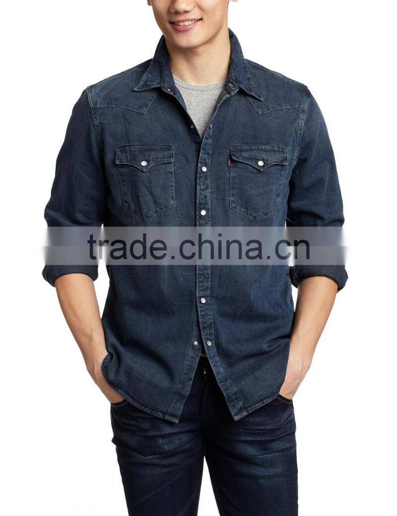 wholesale mens clothing denim shirt 2017