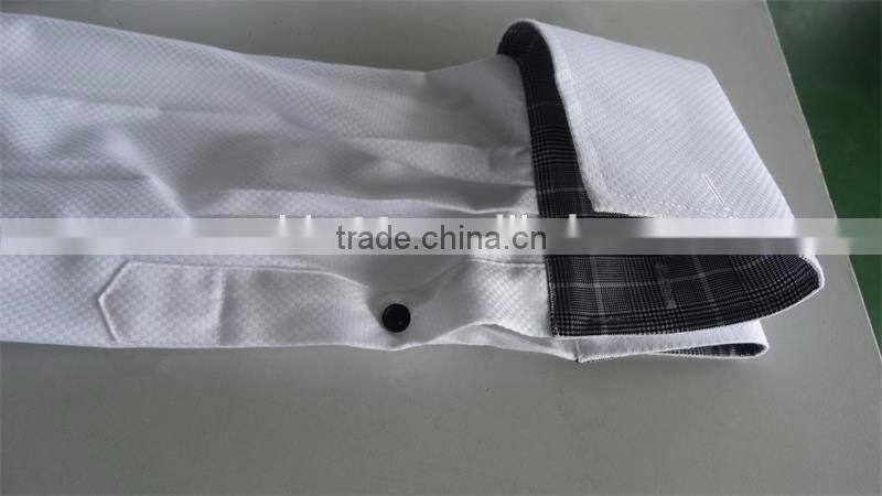 2017 new fashion contrast plain french cuff man shirt