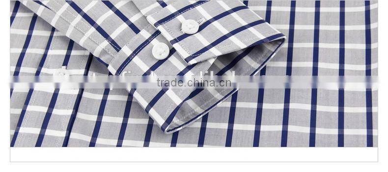 Alibaba supply 2016 new trendy UK style plaid long sleeve gentleman shirt