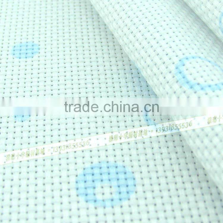 Chinese sellers wholesale super white color cotton cross stitch fabric printed on blue flowers