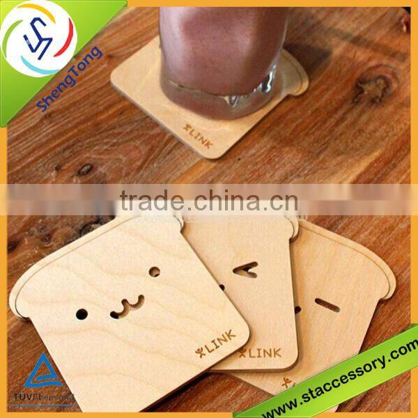 high quality cartoon wood drink coasters