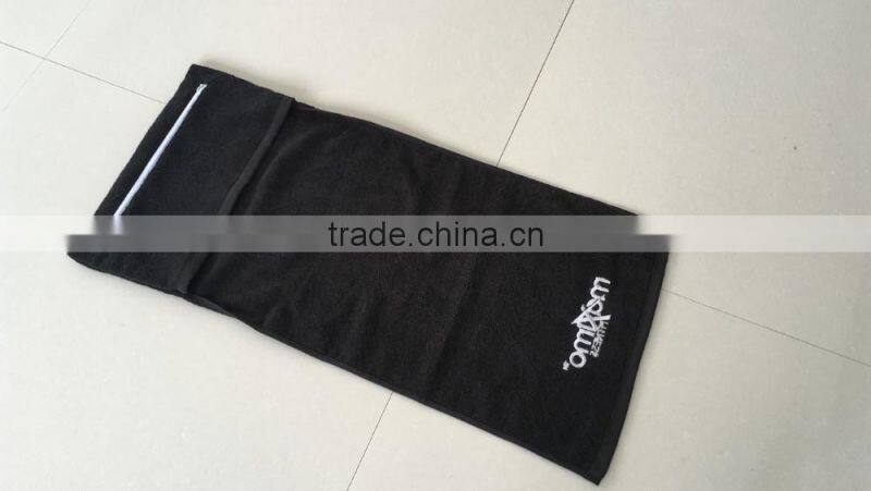 100 cotton zipper pocket customized sports towel