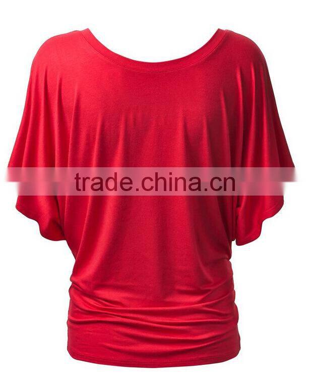 women shirt summer short batwing sleeve solid female tops S6310012