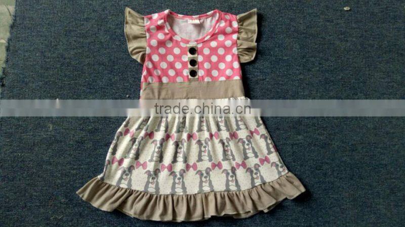Boya Child Fancy Wears Short Sleevele Children Baby Lovely Yellow Dress baby dress new style Design