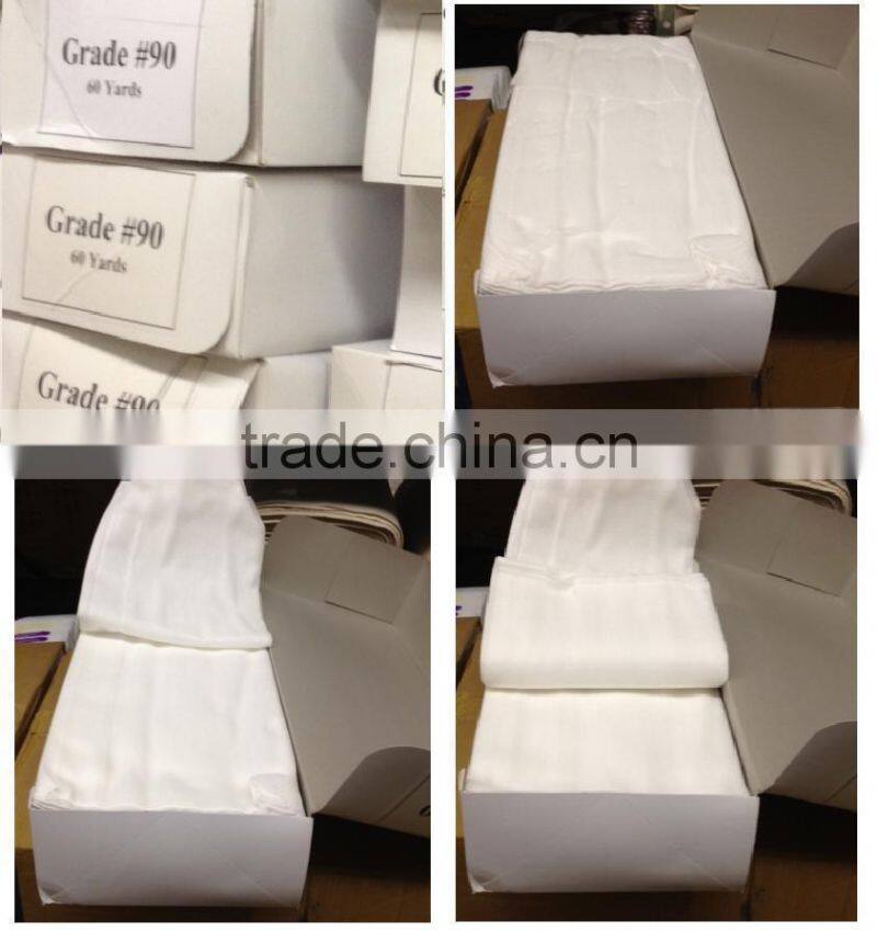 Grade 90 Cheesecloth 60 Yards Box 36" Wide 44 x 36 thread Count 100% Natural Cotton White Cheese Cloth Fabric Wholesale Price