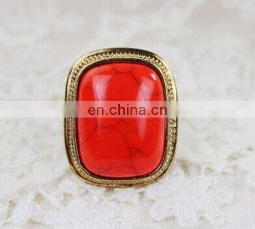 Fashion New Street Style Geometric Gem Women's Major Suit Alloy Finger Ring