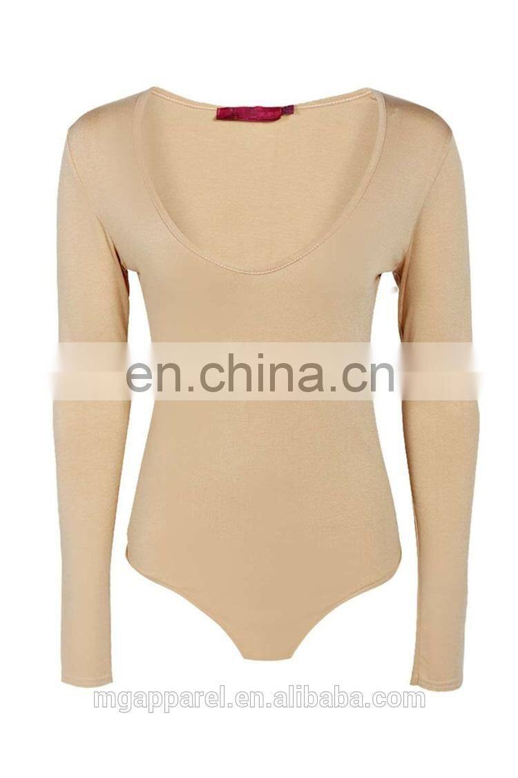 Hot selling long sleeve V neck tight woman adult bodysuit