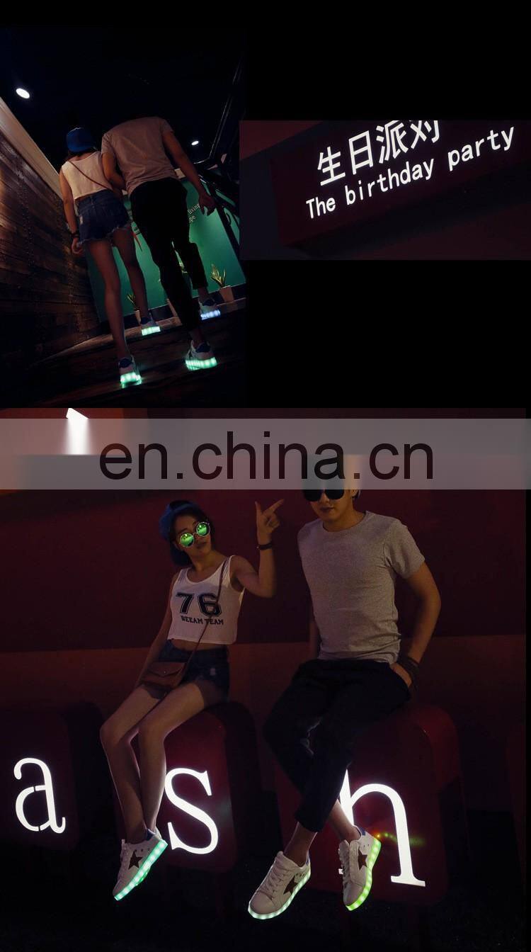 Unisex Flat Sports Luminous Dancing Night Running Couple Sneakers LED light shoes