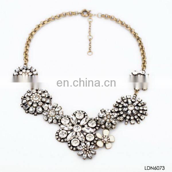 Fan pendant with hook brozen chain acrylic sheet with crystal necklace