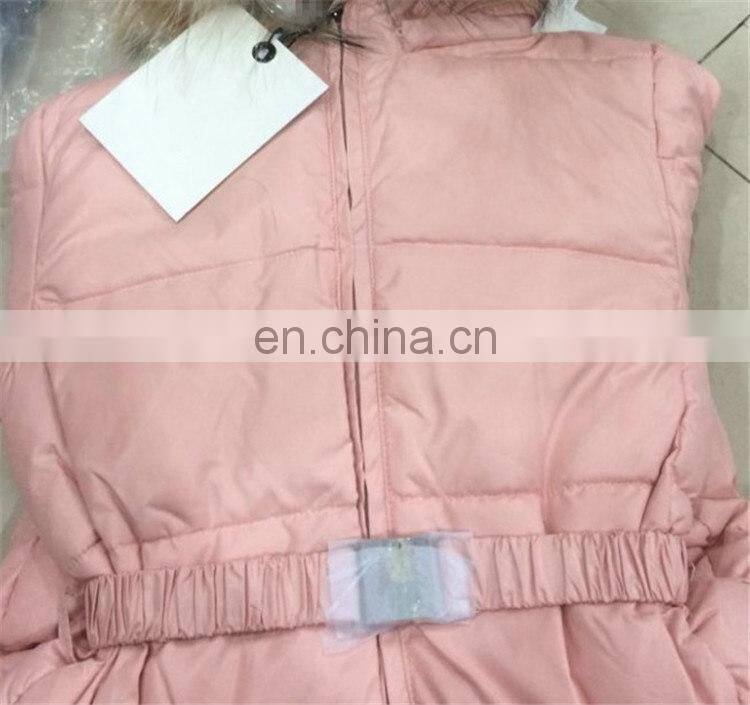 Cute Super Quality Lovely Child Down Overwear Kids Fur Hooded Coats