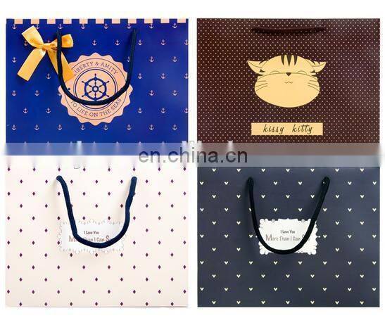 2015 fashion cute brown color cartoon pattern paper gift bag for sale