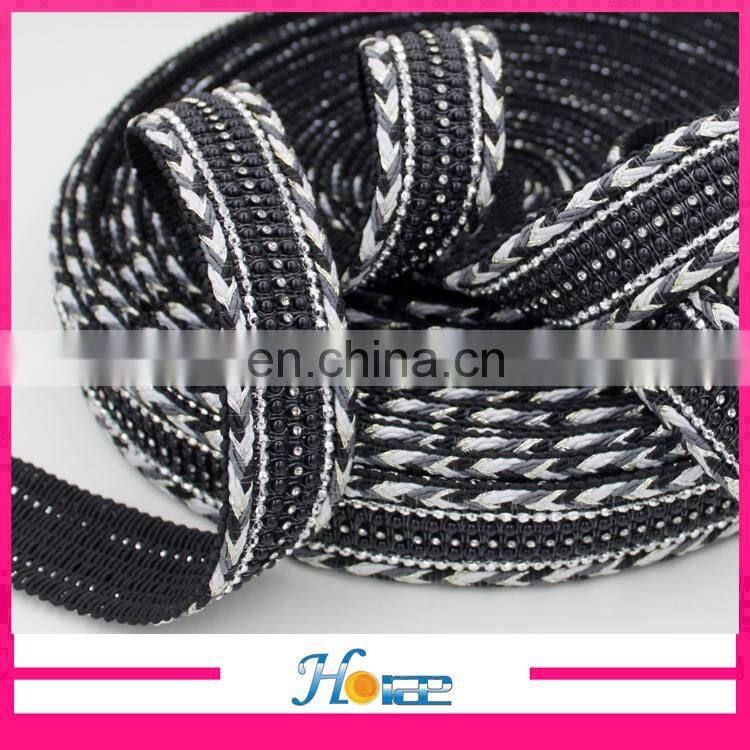 Factory directly sale 4cm braided ribbon for shoes knitted ribbon for clothing